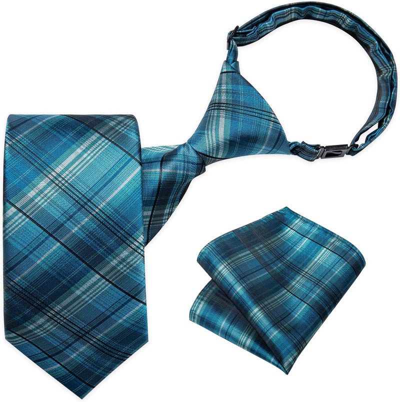 DiBanGu Boys Pre-tied Neckties and Pocket Square Set Adjustable Strap Tie for Kids Wedding Party Graduation School Uniforms - Image 1